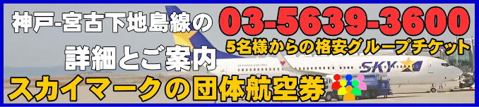 スカイマーク団体航空券・神戸から宮古下地島線のフライトスケジュールとチェックイン手続きについて